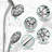 Drill-Free Slide Bar Combo Rain Showerhead 7-Setting Hand, Dual Shower Head Spa System With Tup Spout (Rough-In Valve Included)-118534825