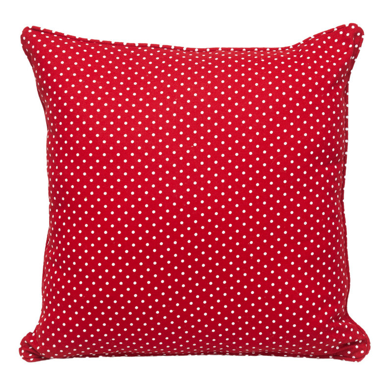 Coussin décoratif réversible en coton 18 po rouge et blanc