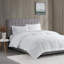 Couverture légère en duvet synthétique avec bordure en satin blanc-119424587-119424592