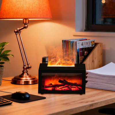 Diffuseur de bureau pour aromathérapie - Humidificateur de flamme coloré