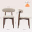  Solid Wood Upholstered Dining Chair - Ergonomic Curved Back, Comfort Fabric-1948387836-2073859520