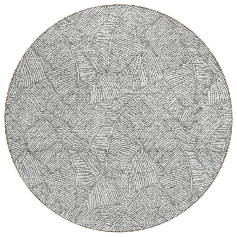 Colwart Flatweave Floral Indoor / Outdoor Rug, Round 8'