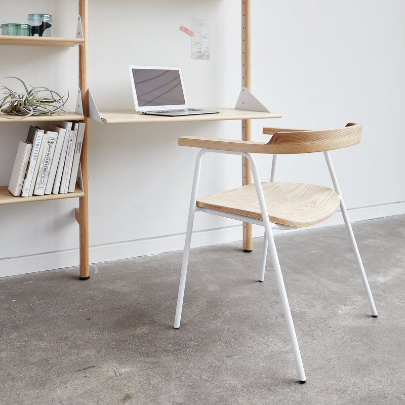 Branch Desk Shelving Unit Add-on, White/Blonde