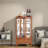 Lighted Glass Display Cabinet With 2 Glass Doors, Adjustable Glass Shelves, 1 Drawer And Led Light-912196510