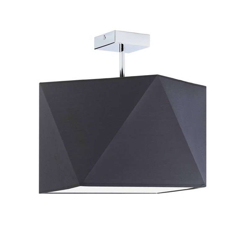 Demarian Semi Flush Mount, Silver, Dark Grey