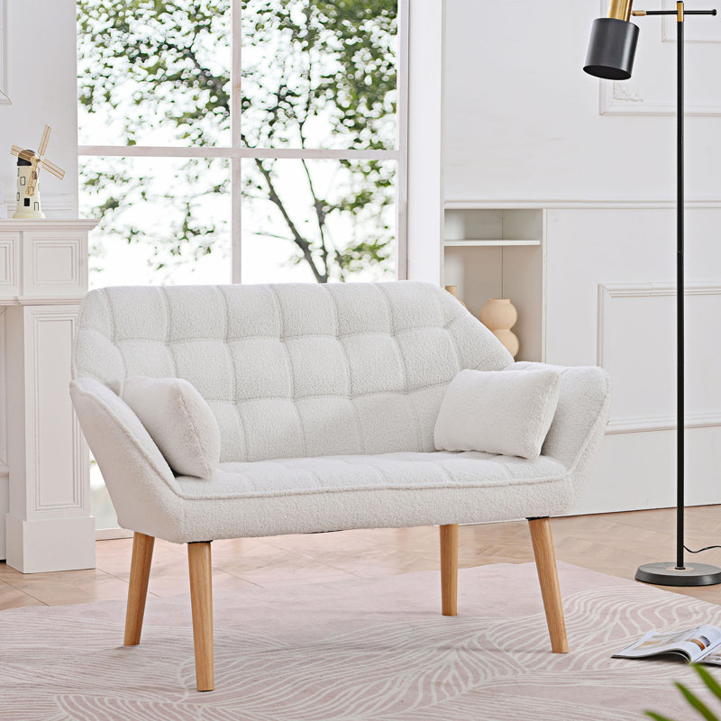 Canapé Bonard, Velours ourson blanc