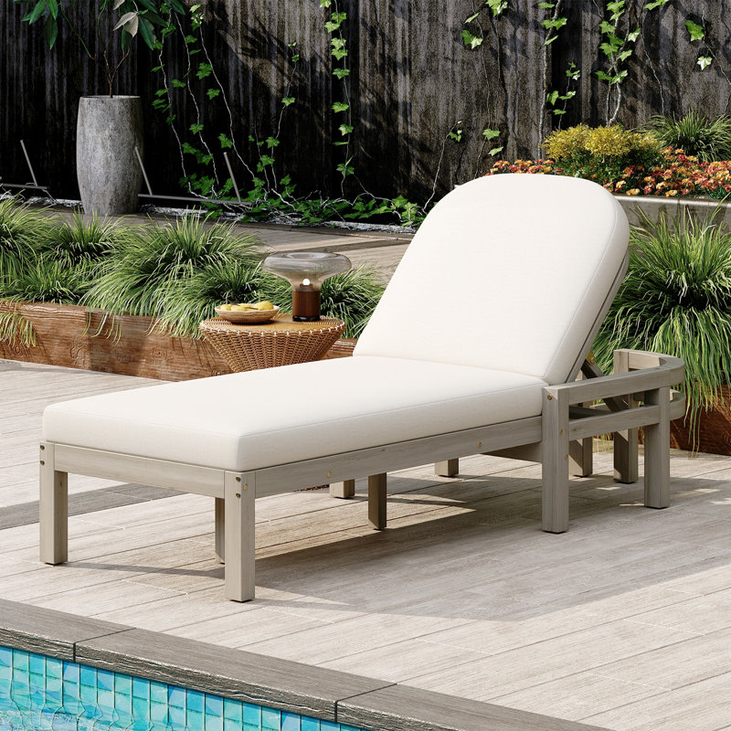 Chaise longue d'extérieur avec dossier réglable arqué, Gris
