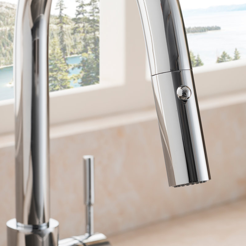 Arthur Single Handle Kitchen Faucet with Side Spray and Accessories, Chrome
