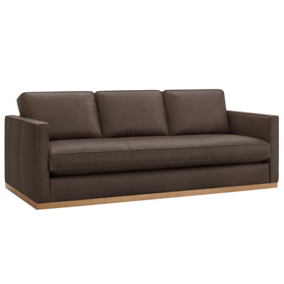 Bobbi 87'' Genuine Leather Upholstered Sofa