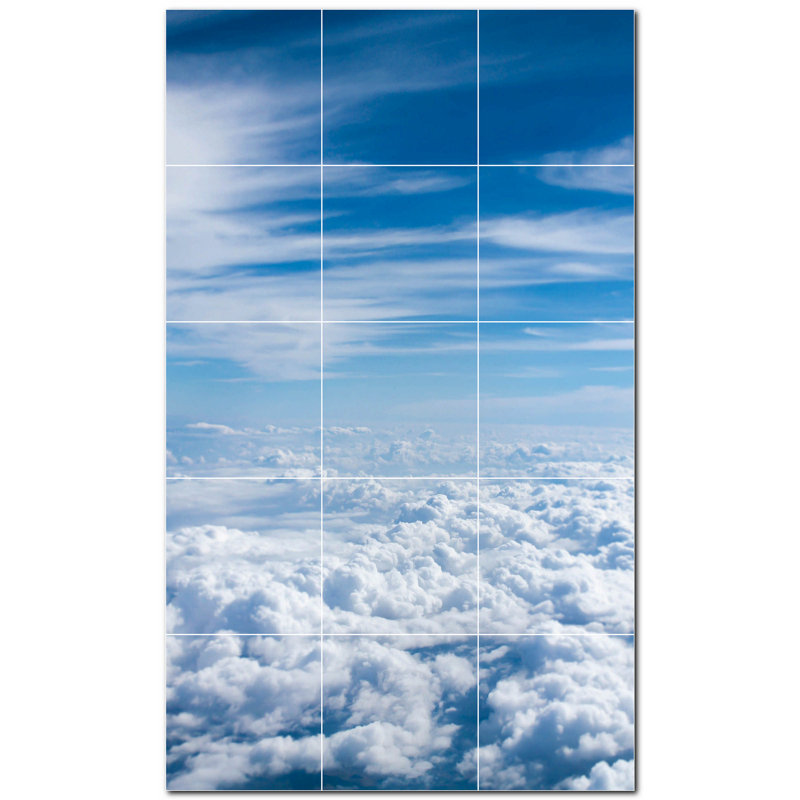 Murale en céramique satinée Clouds Photo 6 po x 6 po