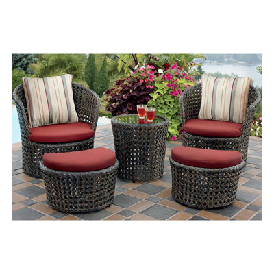 Earlston 5 Piece Seating Group with Cushions by Bay Isle Home