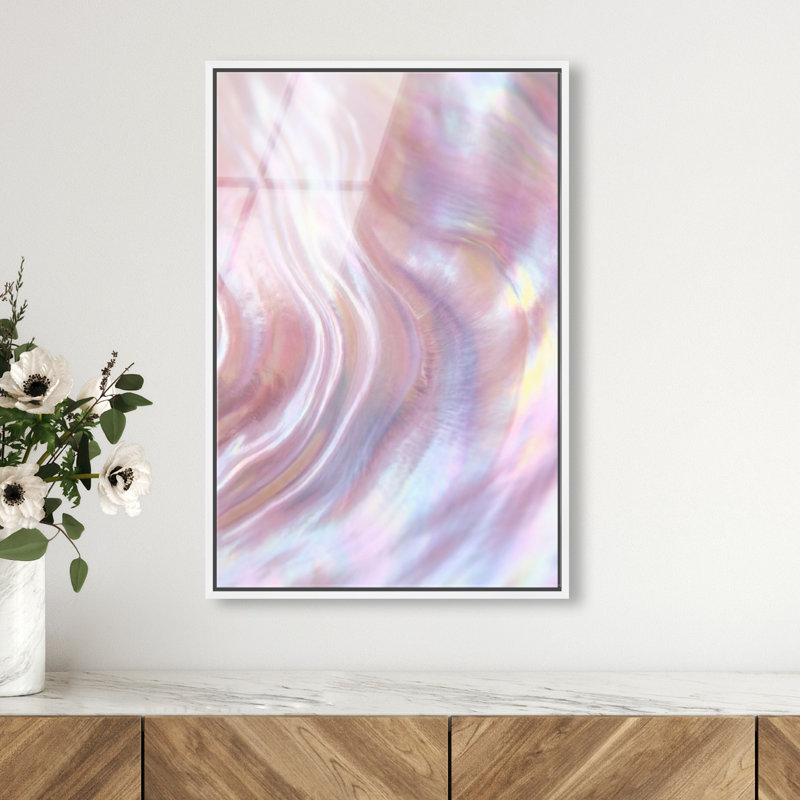 Iridescent Wave Print by Oliver Gal, 31"H x 21"W, White Floater Frame