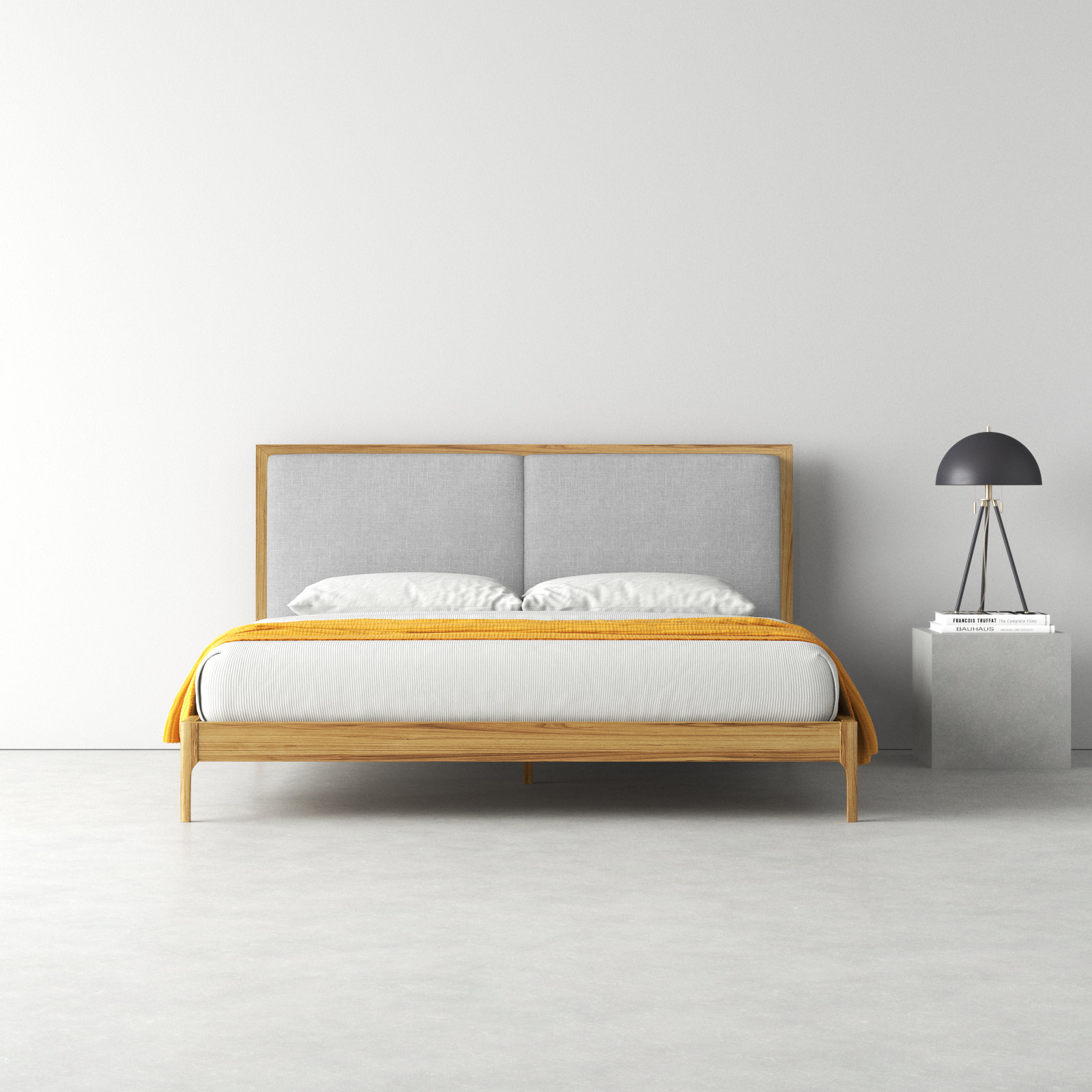 Chisa Upholstered Bed, King, Natural