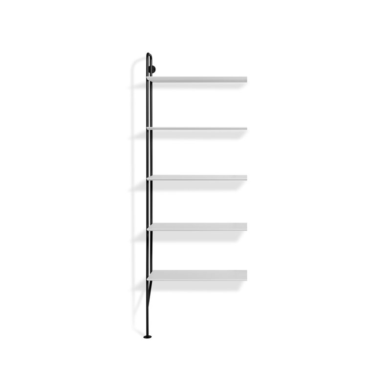 Black and White Metal and Wood Wall-Mounted Bookcase