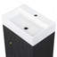 Meuble-lavabo de salle de bain avec lavabo en céramique, tablettes de rangement latérales-131450442