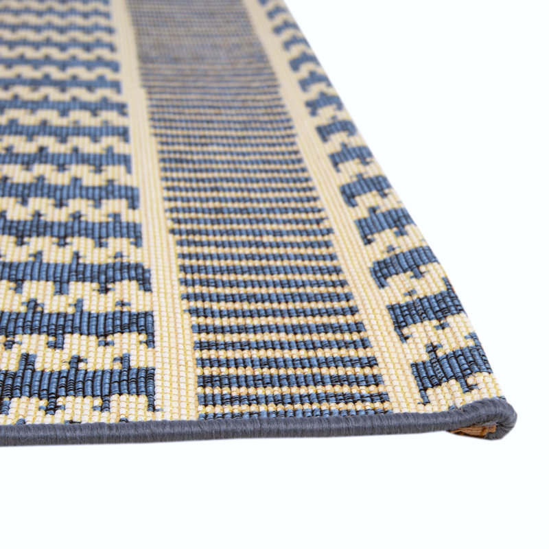 Blue Dalyan Indoor/Outdoor Trellis Rug, Rectangle 2' x 3'