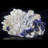 Azurite on Quartz Rosette - Zoila Mine, Mexico
