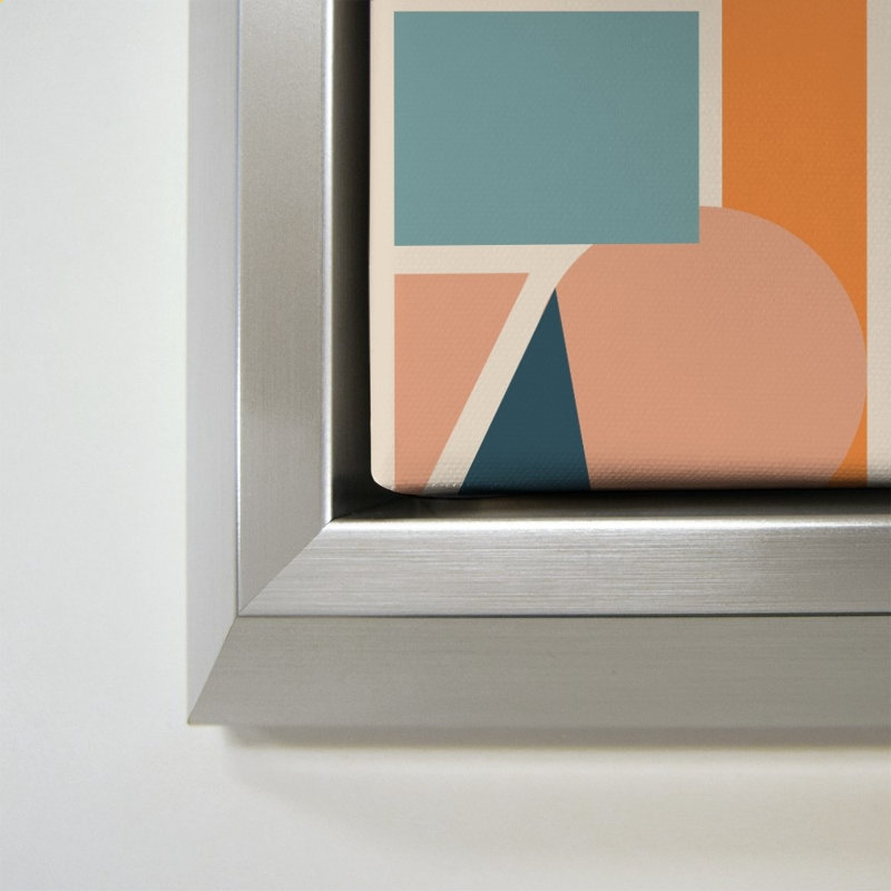 «Papercut Abstract II» par Elizabeth Medley - impression sur toile, 24" x 36", Beveled Floating Frame, Silver