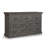 64" Gray Solid Wood Seven Drawer Double Dresser