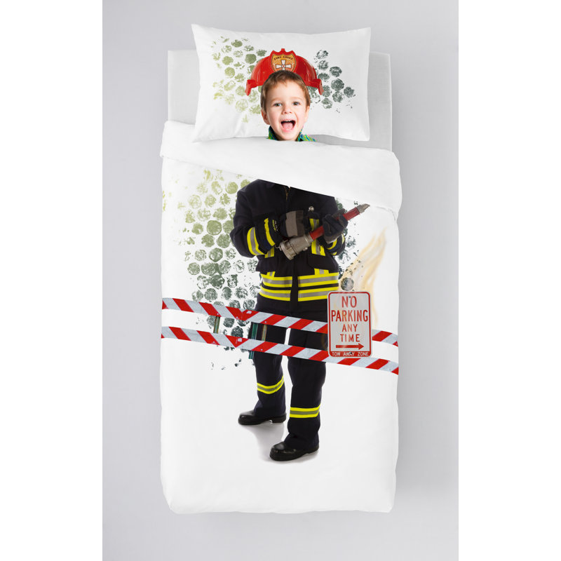 Ensemble de housse de couette simple en coton 2 pièces Gouchee Home Fireman