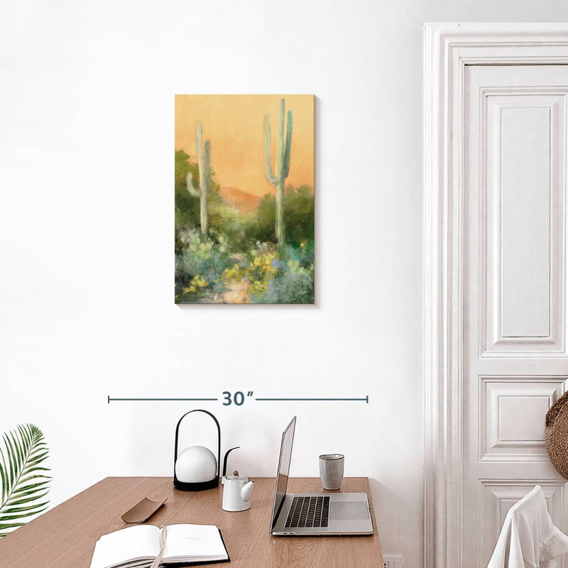 Harnek - lever de soleil orange - désert I, H 24 po x l 16 po