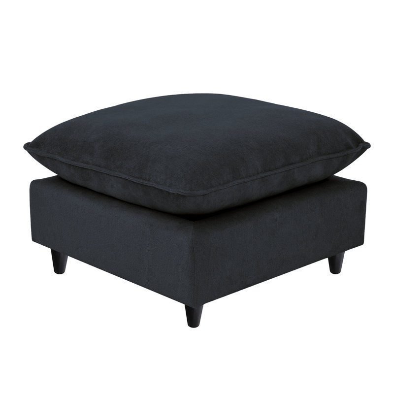 Canapé modulaire avec repose-pieds 31,5 po Annamaria, Chenille bleu foncé