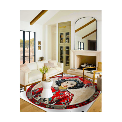 Tapis rond lavable moderne Modern