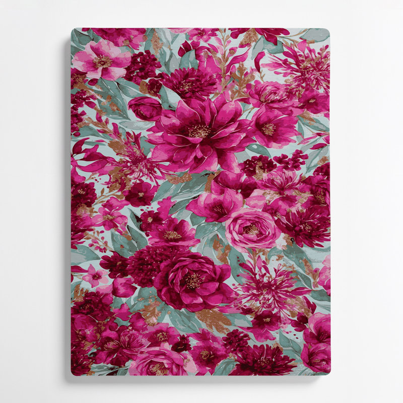 Aquarelle florale 39, art mural en métal mauve, 36" H x 24" W