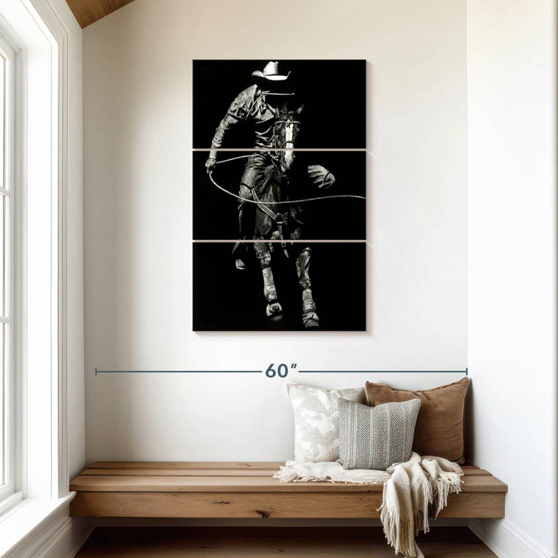 Lelar Scratchboard Rodeo VIII, 45" H x 28" W