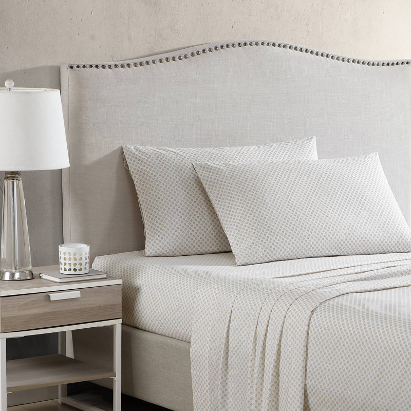 Millstone Beige Cotton Percale Full Sheet Set