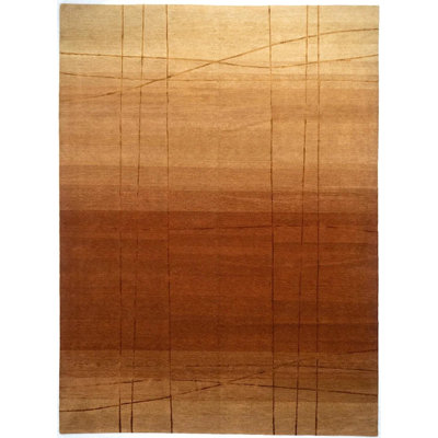 Tapis moderne en soie noué à la main 9 x 12 Noli