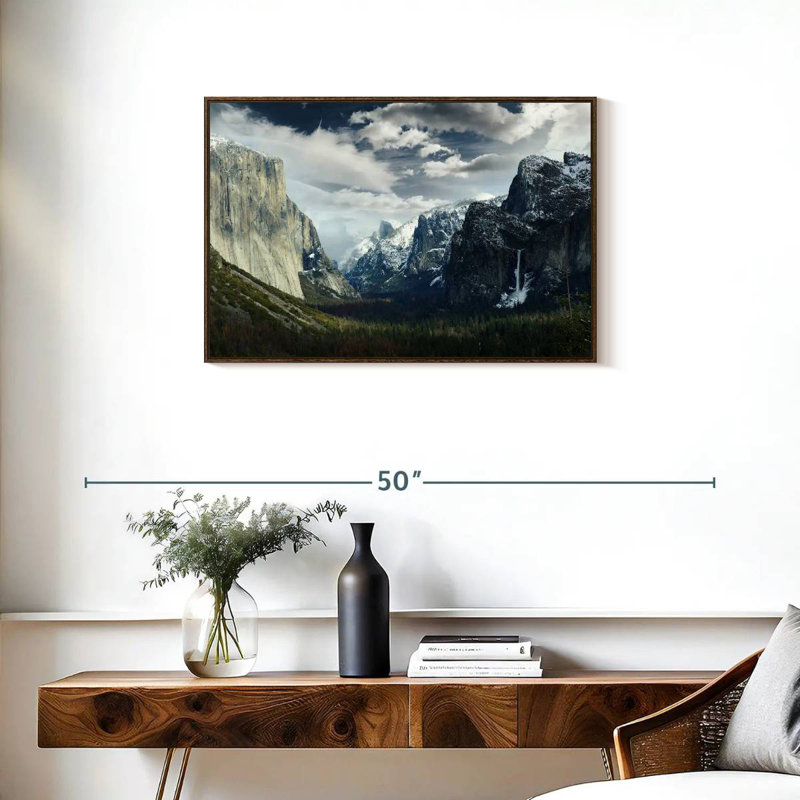 Demi-dôme et El Capitan, Cadre flottant noyer, 31 po x 21 po