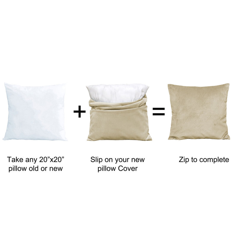 Avilla Reversible Pillow Cover, Oatmeal, 20" x 20"