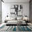 Solana Shag Turquoise/Gray/Ivory Area Rug-666826671