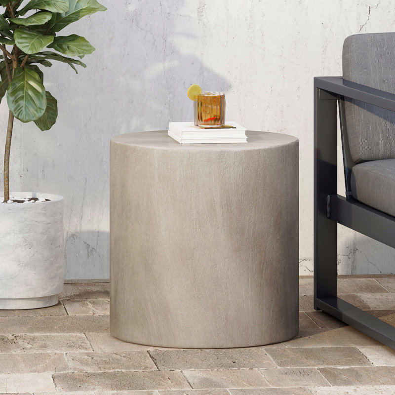 Outdoor Lightweight Concrete Patio Side Table