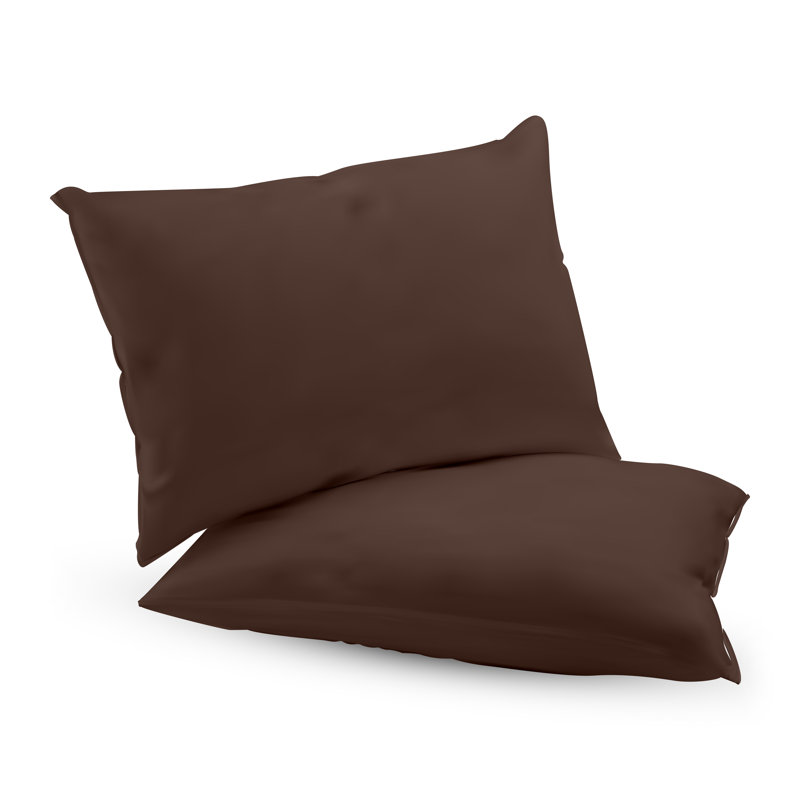 2 Piece Microfiber / Polyester Guest Room Pillowcase Case Pack, King, Dark Brown