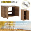 Meuble-lavabo autoportant avec lavabo en céramique blanche et 2 petites armoires de rangement, porte à fermeture en douceur-1498685609
