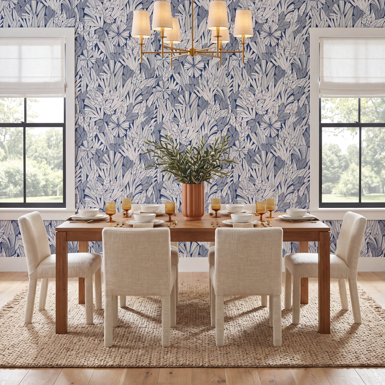 Avellana Botanical Wallpaper, Blue