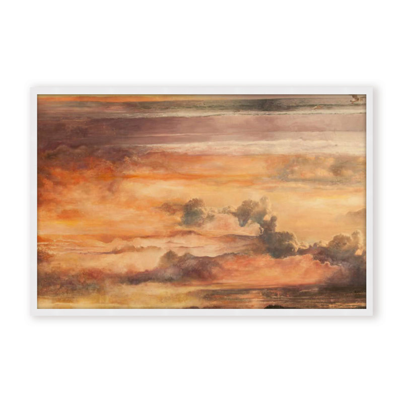 Nature Inspired Sea and Sky by - Picture Frame Painting, 32" H x 48" W x 1.125" D, Framed Print, White