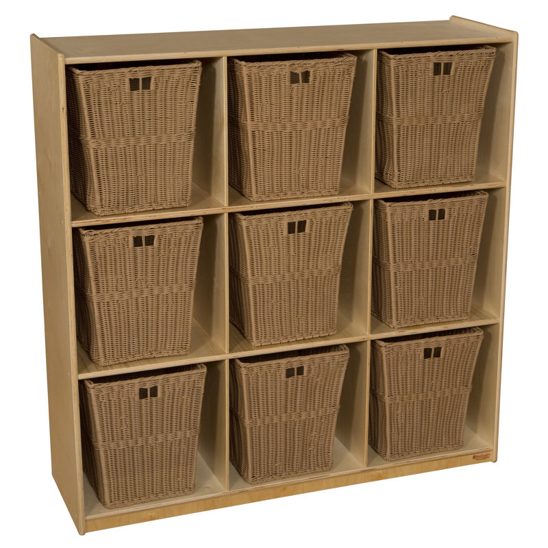 Natural Environments (9) Cubby Storage with Large Baskets, Natural, Yes