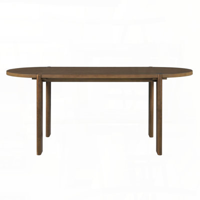 Mid-Century Oval Wooden Dining Table with Pedestal Base (70.87", Walnut, Seats 6-8)