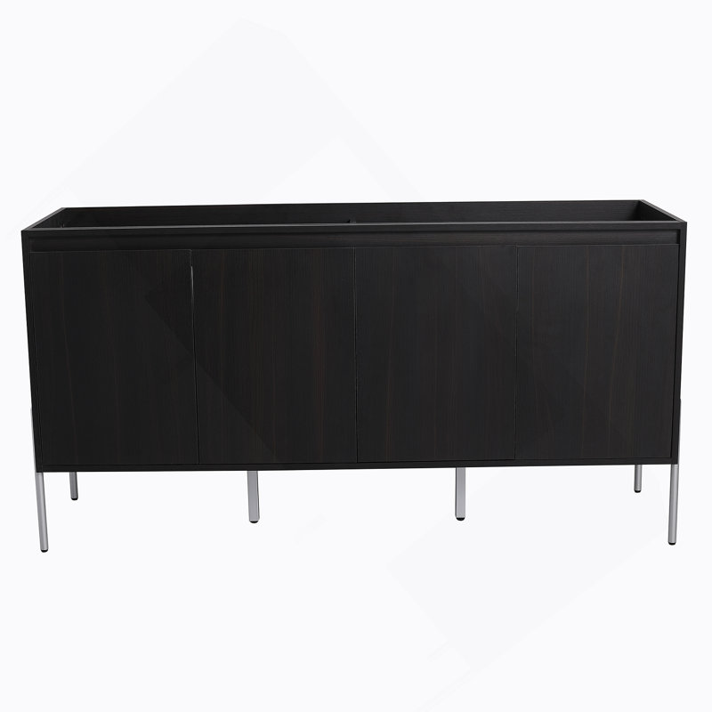 Meuble-lavabo autoportant 60 po avec portes à fermeture douce (ensemble KD) 60 po - évier inclus