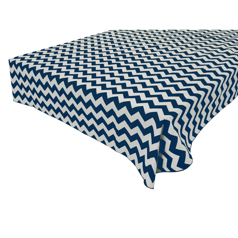Chevron Print Tablecloths, 72" x 58", Navy
