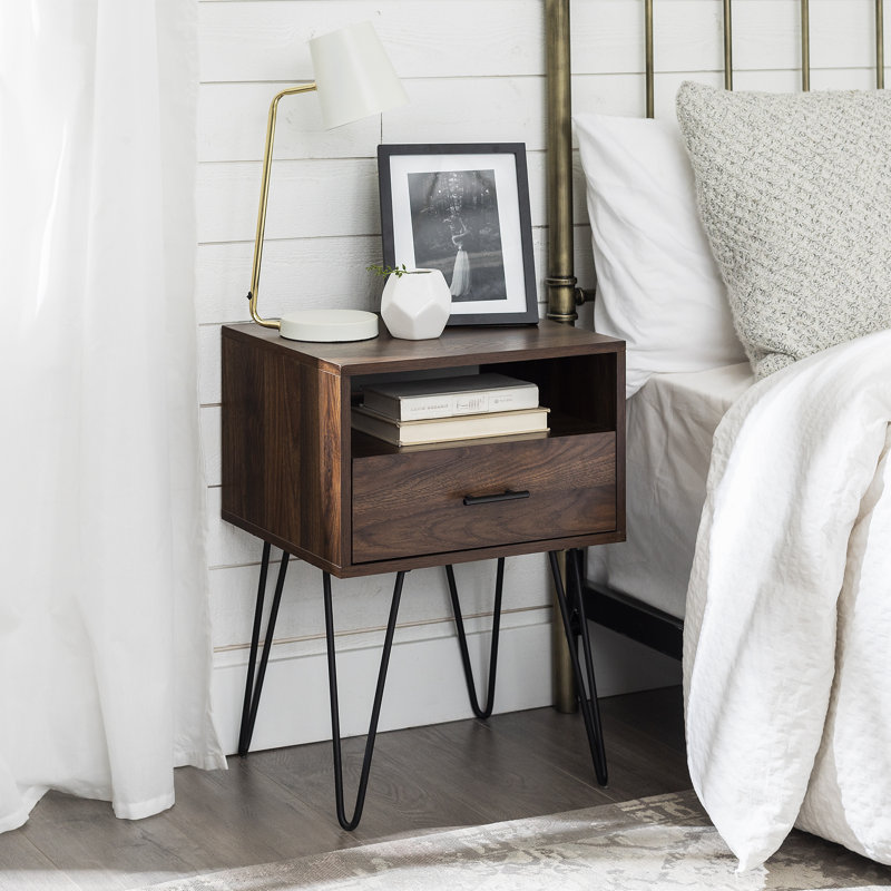 Tables d'appoint style Mid-Century, Noyer foncé