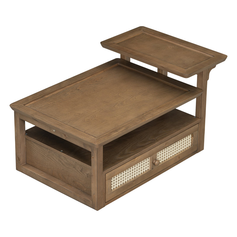 Table basse fonctionnelle avec atmosphère douillette et espace polyvalent, Marron foncé
