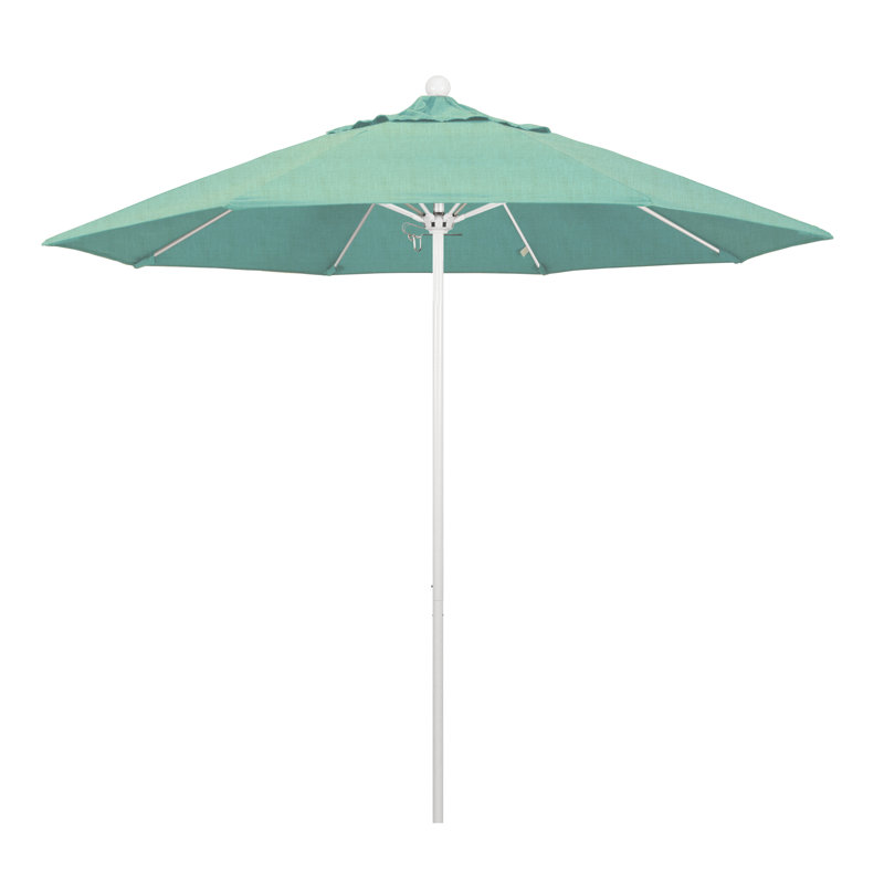Parasol de marché 9 pi Maria, Tissage uni Sunbrella® palette brume, Blanc