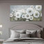 Fleur, art mural, toile, pissenlit, peinture, image florale blanche, grand encadré pour le salon, la chambre à coucher, la cuisine, la salle à manger, la salle de bain, le bureau à domicile, décoration de 40 po x 20 po
