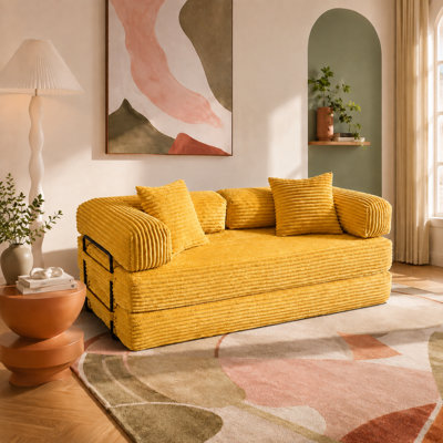 80.5" Convertible Sofa Bed With Pillows
