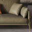 Canapé modulaire vert en cuir véritable-1475020163