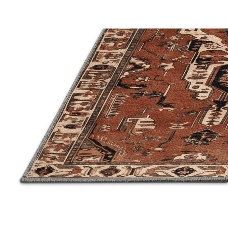 Tapis brun lavable à la machine, Carré 3 pi